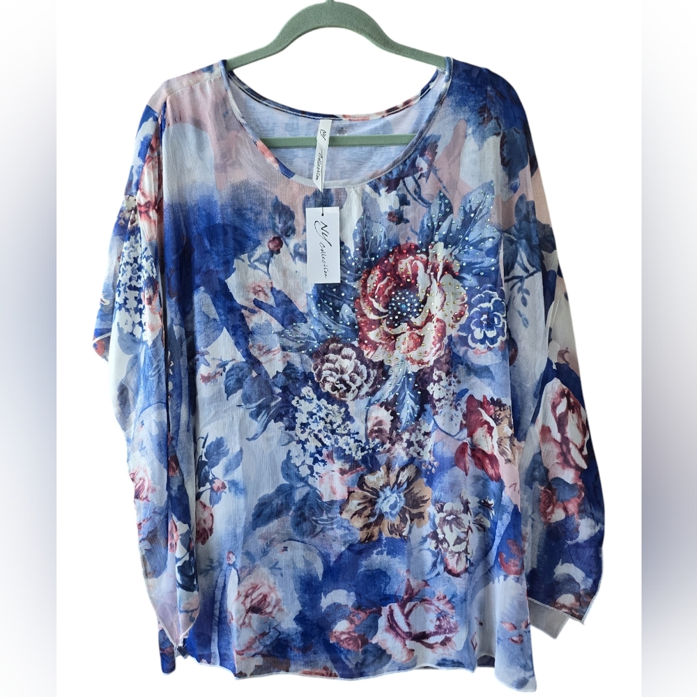 Ny collection Blouse floral, XL